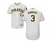 Men's Majestic Pittsburgh Pirates #3 Sean Rodriguez White Flexbase Authentic Collection MLB Jersey
