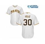 Men's Majestic Pittsburgh Pirates #30 Neftali Feliz Replica White Home Cool Base MLB Jersey