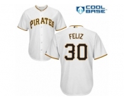 Men's Majestic Pittsburgh Pirates #30 Neftali Feliz Replica White Home Cool Base MLB Jersey