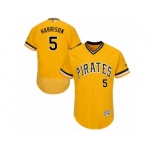 Men's Majestic Pittsburgh Pirates #5 Josh Harrison Gold Flexbase Authentic Collection MLB Jersey