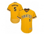 Men's Majestic Pittsburgh Pirates #5 Josh Harrison Gold Flexbase Authentic Collection MLB Jersey