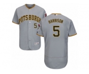 Men's Majestic Pittsburgh Pirates #5 Josh Harrison Grey Flexbase Authentic Collection MLB Jersey