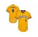 Men's Majestic Pittsburgh Pirates #8 Willie Stargell Gold Flexbase Authentic Collection MLB Jersey