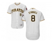 Men's Majestic Pittsburgh Pirates #8 Willie Stargell White Flexbase Authentic Collection MLB Jersey
