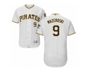 Men's Majestic Pittsburgh Pirates #9 Bill Mazeroski White Flexbase Authentic Collection MLB Jersey