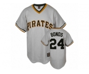 Men's Mitchell and Ness Pittsburgh Pirates #24 Barry Bonds Authentic Grey Throwback MLB Jersey