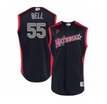 Men's Pittsburgh Pirates #55 Josh Bell Authentic Navy Blue National League 2019 Baseball All-Star Jersey