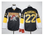 Pittsburgh Pirates #22 Andrew McCutchen Black Long Sleeve Stitched Baseball Jersey