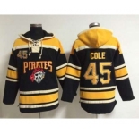 mlb jerseys pittsburgh pirates #45 cole black[pullover hooded sweatshirt]