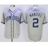 Men San Diego Padres #2 Johnny Manziel Gray 2016 Official Cool Base Jersey