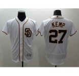 Men San Diego Padres #27 Matt Kemp Majestic White Flexbase Authentic Collection Jersey