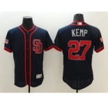 Men San Diego Padres #27 Matt Kemp Navy Stars & Stripes 2016 Independence Day Flex Base Jersey