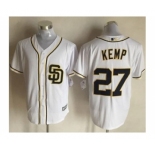 Men San Diego Padres #27 Matt Kemp White New Cool Base Stitched Baseball Jersey