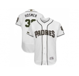 Men San Diego Padres #30 Eric Hosmer White Flexbase Authentic Collection 2018 Memorial Day Stitched MLB Jersey