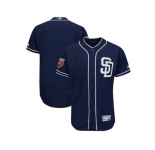 Men San Diego Padres Customized Majestic Navy 2018 Spring Training Flex Base Team Jersey