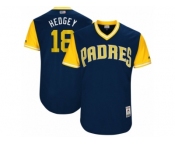 Men's 2017 Little League World Series Padres #18 Austin Hedges Hedgey Navy Jersey