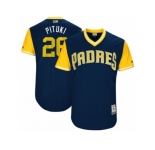 Men's 2017 Little League World Series Padres #26 Yangervis Solarte Pituki Navy Jersey