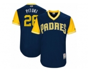 Men's 2017 Little League World Series Padres #26 Yangervis Solarte Pituki Navy Jersey