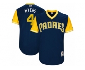 Men's 2017 Little League World Series Padres #4 Wil Meyers Myers Navy Jersey