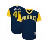 Men's 2017 Little League World Series Padres #46 Jhoulys Chacin Makina Navy Jersey