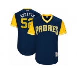 Men's 2017 Little League World Series Padres #52 Brad Hand Brotato Navy Jersey
