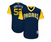 Men's 2017 Little League World Series Padres #52 Brad Hand Brotato Navy Jersey