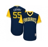 Men's 2017 Little League World Series Padres #55 Jarred Cosart Cosart Navy Jersey
