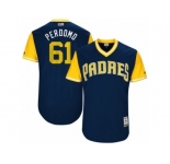 Men's 2017 Little League World Series Padres #61 Luis Perdomo Perdomo Navy Jersey
