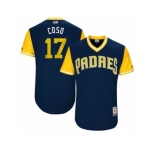 Men's 2017 Little League World Series Padres Allen Cordoba #17 Coso Navy Jersey