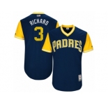 Men's 2017 Little League World Series Padres Clayton Richard #3 Richard Navy Jersey