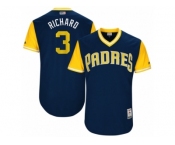Men's 2017 Little League World Series Padres Clayton Richard #3 Richard Navy Jersey
