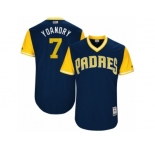 Men's 2017 Little League World Series Padres Manuel Margot #7 Yoandry Navy Jersey