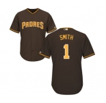 Men's Majestic San Diego Padres #1 Ozzie Smith Replica Brown Alternate Cool Base MLB Jersey
