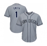 Men's Majestic San Diego Padres #1 Ozzie Smith Replica Grey Road Cool Base MLB Jersey
