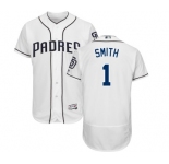 Men's Majestic San Diego Padres #1 Ozzie Smith White Home Flexbase Authentic Collection MLB Jersey