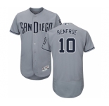 Men's Majestic San Diego Padres #10 Hunter Renfroe Authentic Grey Road Cool Base MLB Jersey