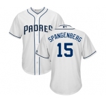 Men's Majestic San Diego Padres #15 Cory Spangenberg Replica White Home Cool Base MLB Jersey