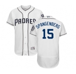 Men's Majestic San Diego Padres #15 Cory Spangenberg White Home Flexbase Authentic Collection MLB Jersey