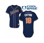 Men's Majestic San Diego Padres #19 Tony Gwynn Authentic Navy Blue 1998 Turn Back The Clock MLB Jersey