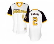 Men's Majestic San Diego Padres #2 Johnny Manziel Authentic White 1978 Turn Back The Clock MLB Jersey