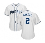 Men's Majestic San Diego Padres #2 Johnny Manziel Replica White Home Cool Base MLB Jersey