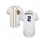 Men's Majestic San Diego Padres #2 Johnny Manziel White Flexbase Authentic Collection MLB Jersey