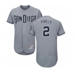 Men's Majestic San Diego Padres #2 Jose Pirela Authentic Grey Road Cool Base MLB Jersey