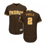 Men's Majestic San Diego Padres #2 Jose Pirela Brown Alternate Flex Base Authentic Collection MLB Jersey