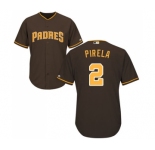 Men's Majestic San Diego Padres #2 Jose Pirela Replica Brown Alternate Cool Base MLB Jersey