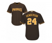 Men's Majestic San Diego Padres #24 Rickey Henderson Authentic Brown Alternate Cool Base MLB Jersey
