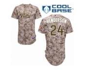 Men's Majestic San Diego Padres #24 Rickey Henderson Authentic Camo Alternate 2 Cool Base MLB Jersey