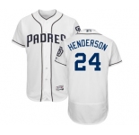 Men's Majestic San Diego Padres #24 Rickey Henderson White Home Flex Base Authentic Collection MLB Jersey