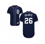 Men's Majestic San Diego Padres #26 Yangervis Solarte Navy Blue Flexbase Authentic Collection MLB Jersey