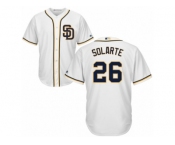 Men's Majestic San Diego Padres #26 Yangervis Solarte Replica White Home Cool Base MLB Jersey